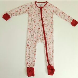 Caden Lane Christmas Tree & Candy Cane Print Bamboo Onesie